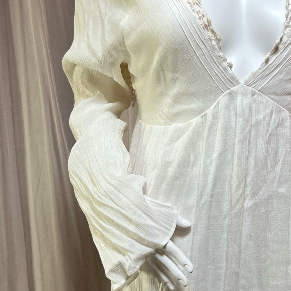 Free People White Backless Lace-Trim Mini Dress - Picture 6 of 10